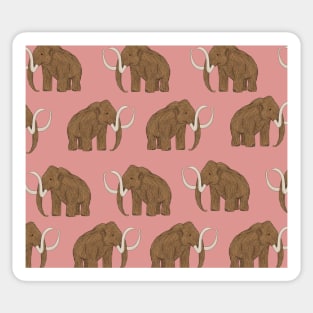 Woolly Mammoth on Dusky Pink Sticker